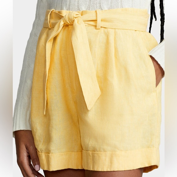 POLO RALPH LAUREN NWT Yellow Linen Paper-bag 100% Linen Shorts
Size 6 - Picture 1 of 7